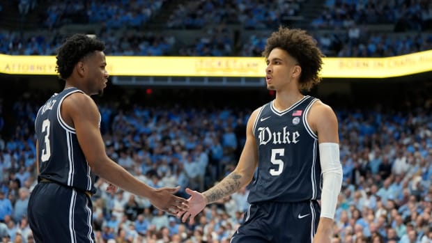Duke basketball guards Jeremy Roach and Tyrese Proctor